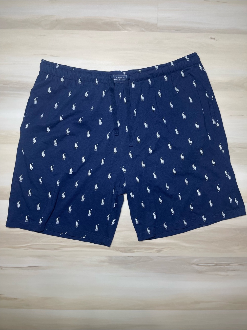 Polo Ralph Lauren Big & Tall Men's Navy All Over Pony Print Sz 3X Sleep Shorts
